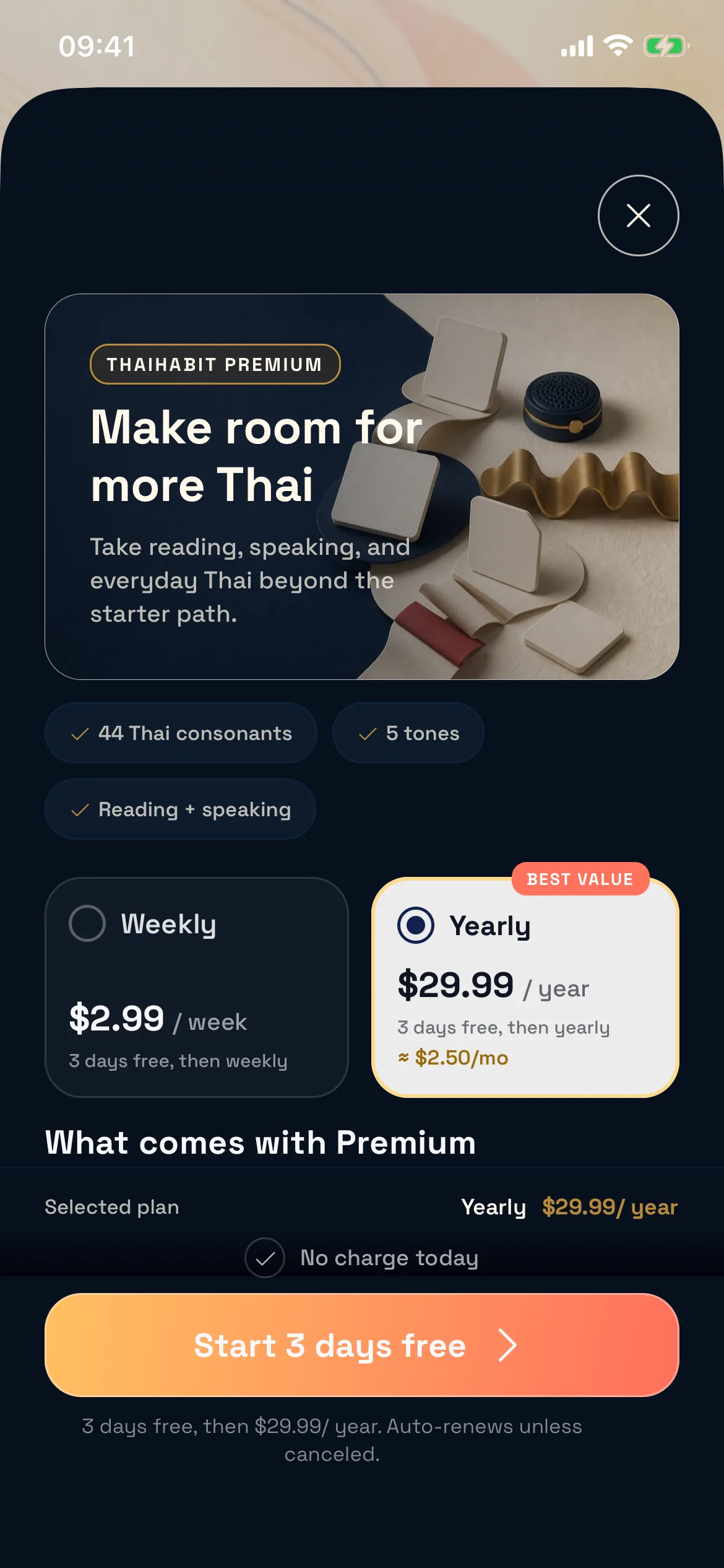 ThaiHabit Premium options