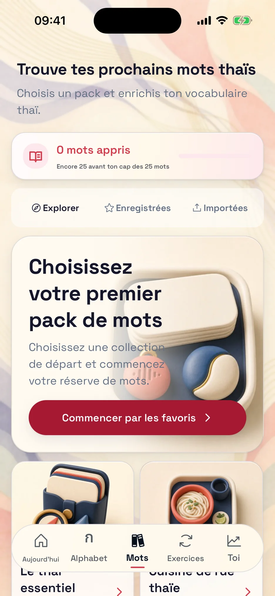 Collections de vocabulaire dans ThaiHabit