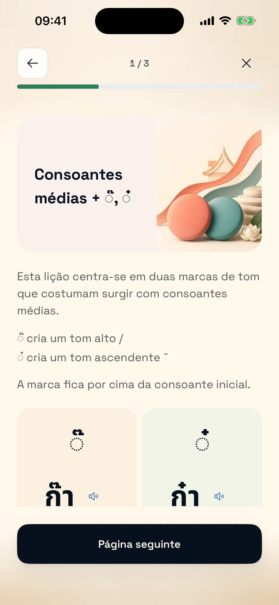 Lição de escrita e tons no ThaiHabit